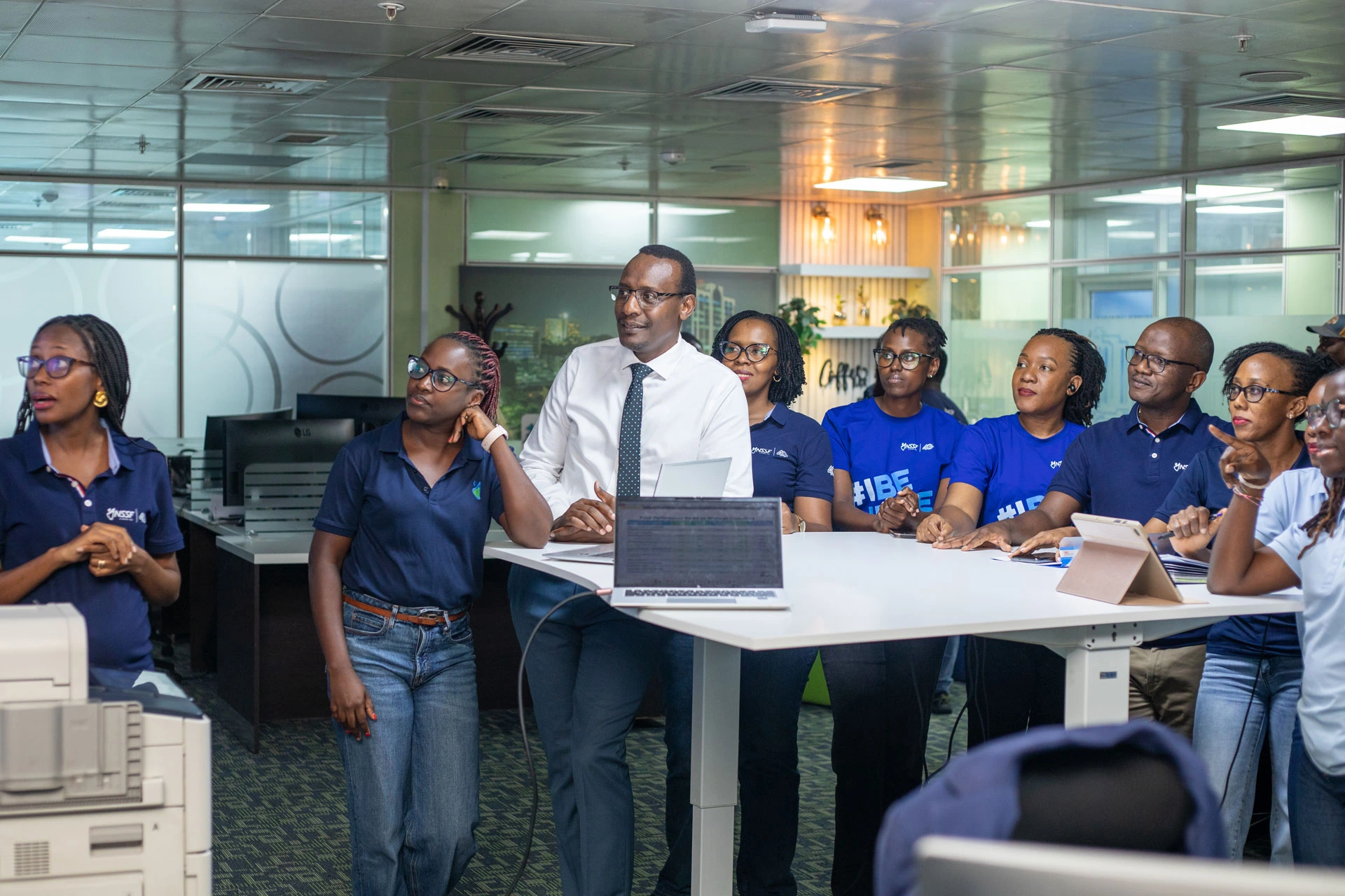 Finance team gathered for a presentation