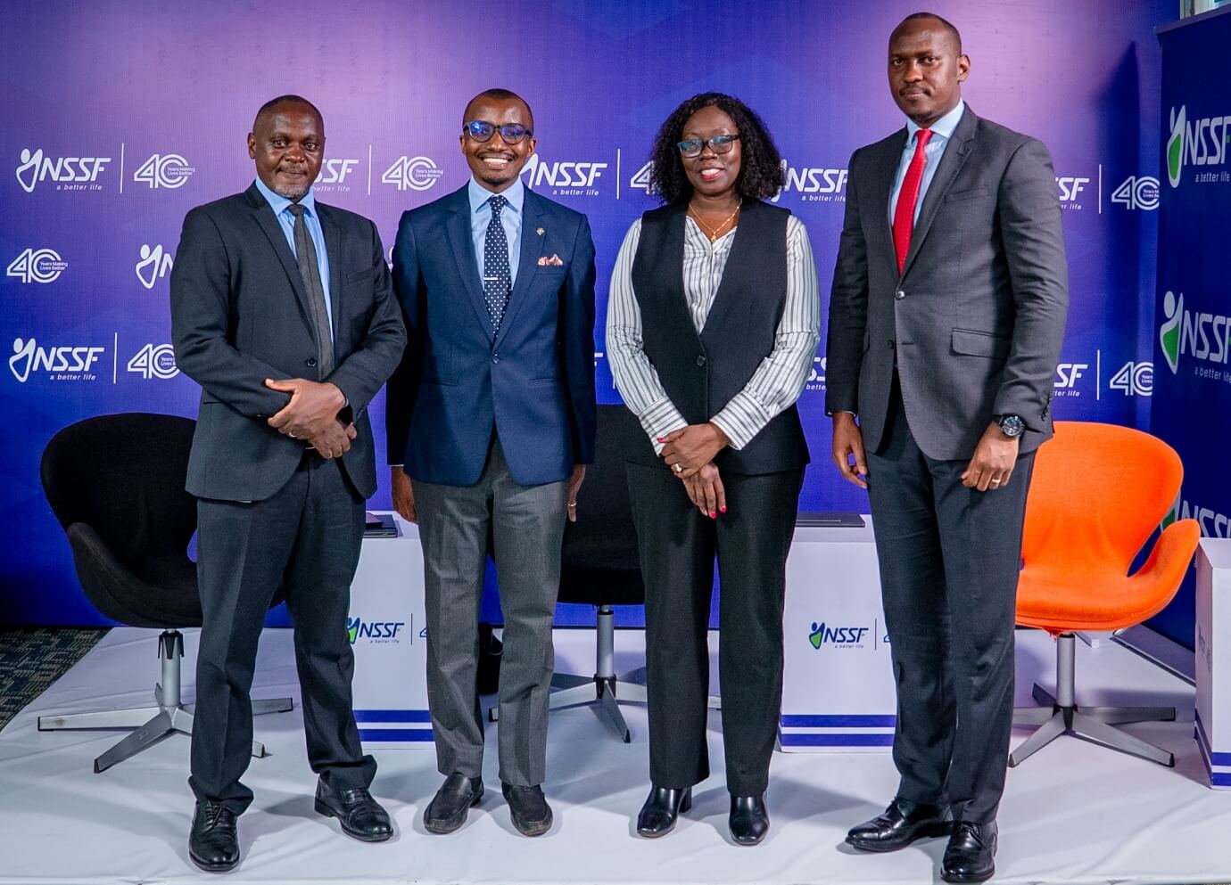 NSSF hosts a financial literacy webinar with the support of Capital Markets Authority Chief Executive Officer Josephine Okui Ossiya (centre-right).